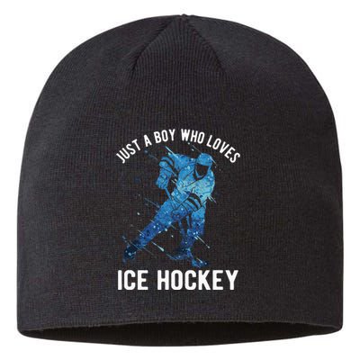 Just A  Who Loves Ice Hockey Sustainable Beanie