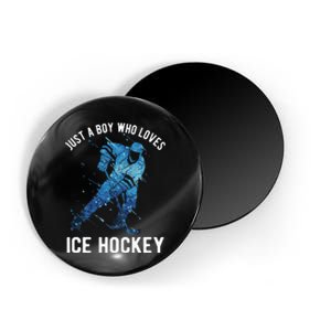 Just A  Who Loves Ice Hockey Magnet