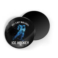 Just A  Who Loves Ice Hockey Magnet