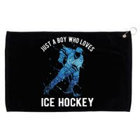 Just A  Who Loves Ice Hockey Grommeted Golf Towel