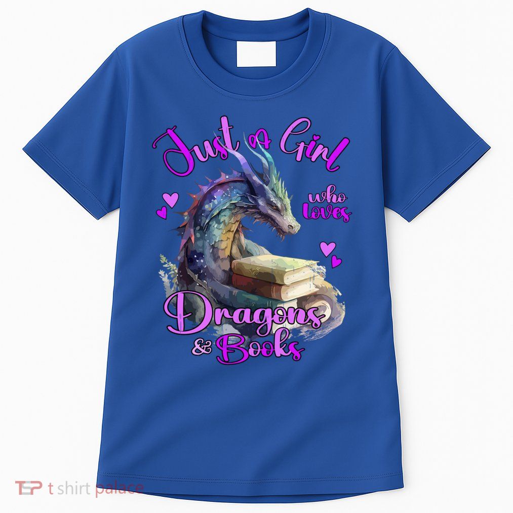 Just A Who Loves Dragons And Books Fantasy Dragon Gift Tall T-Shirt