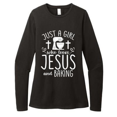 Just A Who Love Jesus And Baking Gift Womens CVC Long Sleeve Shirt