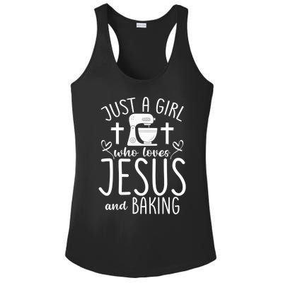 Just A Who Love Jesus And Baking Gift Ladies PosiCharge Competitor Racerback Tank