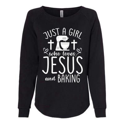 Just A Who Love Jesus And Baking Gift Womens California Wash Sweatshirt