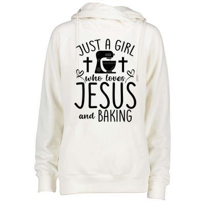 Just A Who Love Jesus And Baking Gift Womens Funnel Neck Pullover Hood