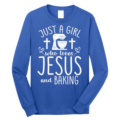 Just A Who Love Jesus And Baking Gift Long Sleeve Shirt