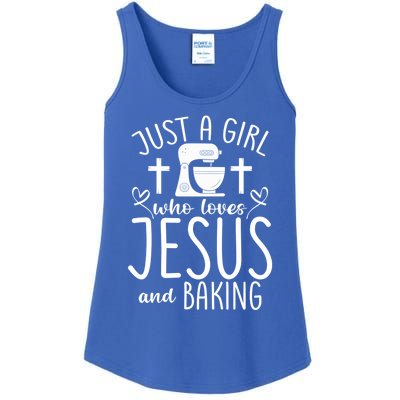 Just A Who Love Jesus And Baking Gift Ladies Essential Tank