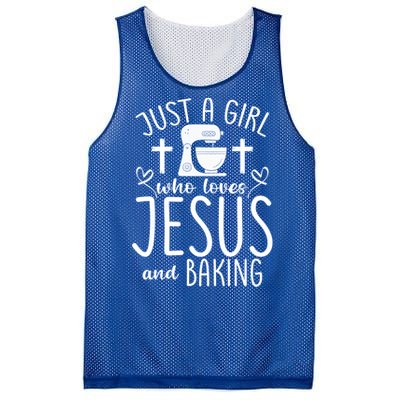 Just A Who Love Jesus And Baking Gift Mesh Reversible Basketball Jersey Tank