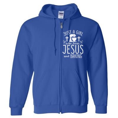 Just A Who Love Jesus And Baking Gift Full Zip Hoodie