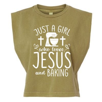 Just A Who Love Jesus And Baking Gift Garment-Dyed Women's Muscle Tee