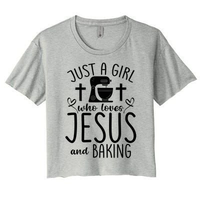 Just A Who Love Jesus And Baking Gift Women's Crop Top Tee