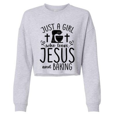 Just A Who Love Jesus And Baking Gift Cropped Pullover Crew