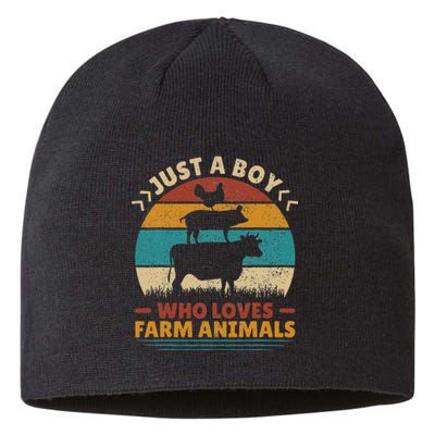 Just A Who Loves Farm Funny Animals Lover Sustainable Beanie