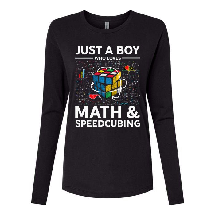 Just A  Who Loves Math And Speedcubing Funny Puzzle Womens Cotton Relaxed Long Sleeve T-Shirt