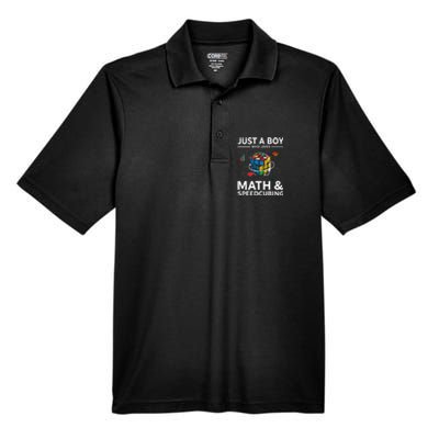 Just A  Who Loves Math And Speedcubing Funny Puzzle Men's Origin Performance Piqué Polo