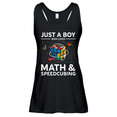 Just A  Who Loves Math And Speedcubing Funny Puzzle Ladies Essential Flowy Tank