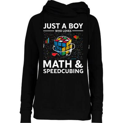 Just A  Who Loves Math And Speedcubing Funny Puzzle Womens Funnel Neck Pullover Hood