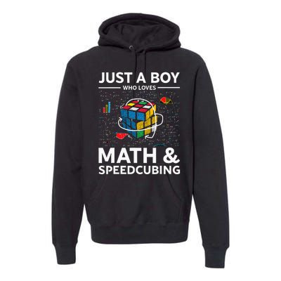 Just A  Who Loves Math And Speedcubing Funny Puzzle Premium Hoodie