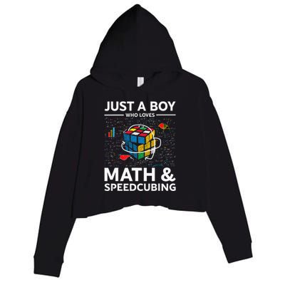 Just A  Who Loves Math And Speedcubing Funny Puzzle Crop Fleece Hoodie