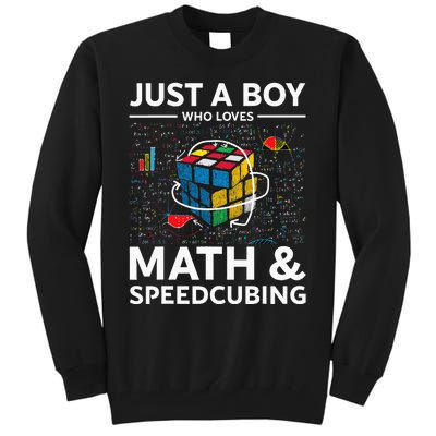 Just A  Who Loves Math And Speedcubing Funny Puzzle Tall Sweatshirt