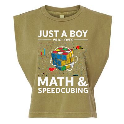 Just A  Who Loves Math And Speedcubing Funny Puzzle Garment-Dyed Women's Muscle Tee