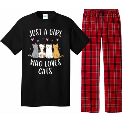 Just A Who Loves Cats Cute Cat Lover Meaningful Gift Pajama Set