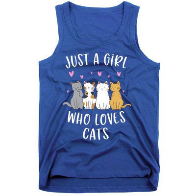 Just A Who Loves Cats Cute Cat Lover Meaningful Gift Tank Top