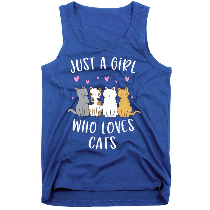 Just A Who Loves Cats Cute Cat Lover Meaningful Gift Tank Top