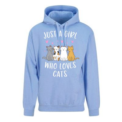 Just A Who Loves Cats Cute Cat Lover Meaningful Gift Unisex Surf Hoodie