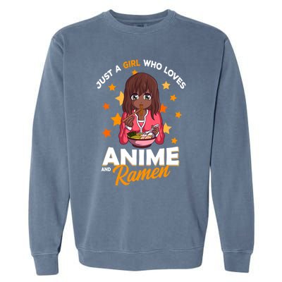 Just A Who Loves Anime And Ra Bowl Japanese Noodles Gift Garment-Dyed Sweatshirt