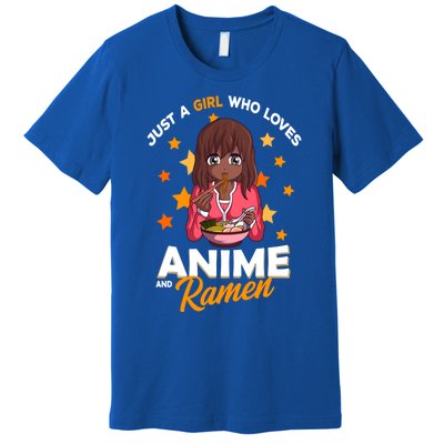 Just A Who Loves Anime And Ra Bowl Japanese Noodles Gift Premium T-Shirt