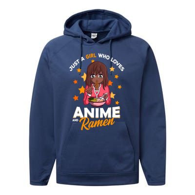 Just A Who Loves Anime And Ra Bowl Japanese Noodles Gift Performance Fleece Hoodie