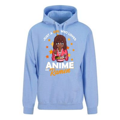 Just A Who Loves Anime And Ra Bowl Japanese Noodles Gift Unisex Surf Hoodie