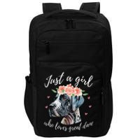 Just A Who Loves Great Danes Funny Great Dane Owner Impact Tech Backpack