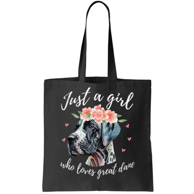 Just A Who Loves Great Danes Funny Great Dane Owner Tote Bag