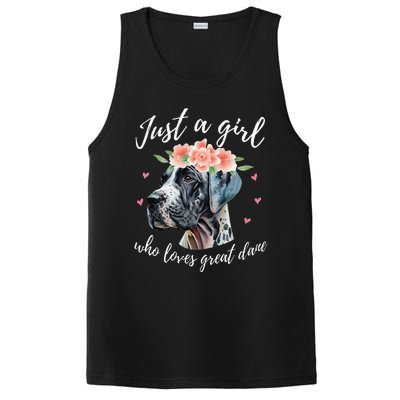 Just A Who Loves Great Danes Funny Great Dane Owner PosiCharge Competitor Tank