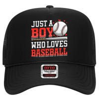 Just A Who Loves Baseball American Sport High Crown Mesh Back Trucker Hat