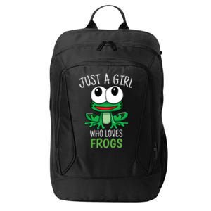 Just A Who Loves Frog Cute Frog Gift City Backpack