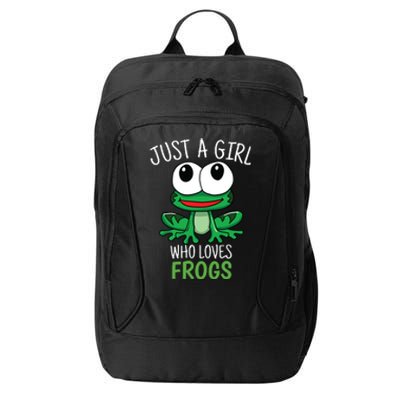 Just A Who Loves Frog Cute Frog Gift City Backpack