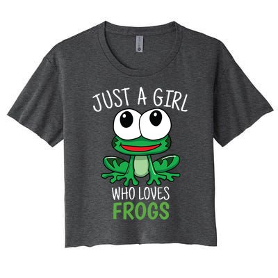 Just A Who Loves Frog Cute Frog Gift Women's Crop Top Tee