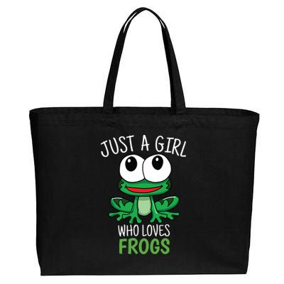 Just A Who Loves Frog Cute Frog Gift Cotton Canvas Jumbo Tote