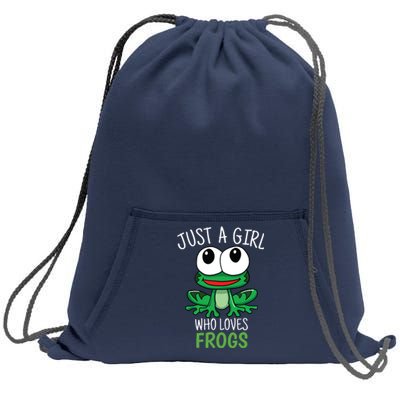 Just A Who Loves Frog Cute Frog Gift Sweatshirt Cinch Pack Bag