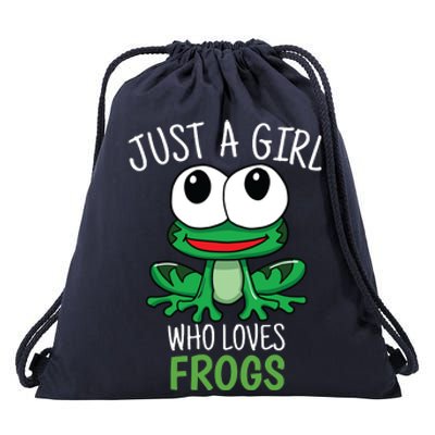 Just A Who Loves Frog Cute Frog Gift Drawstring Bag