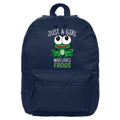 Just A Who Loves Frog Cute Frog Gift 16 in Basic Backpack