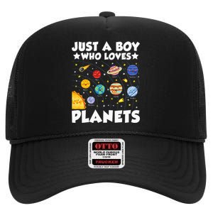 Just A  Who Loves Planets High Crown Mesh Back Trucker Hat