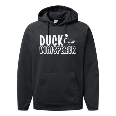 Just a  Who Loves Ducks Cute Duck Lover Owner  Performance Fleece Hoodie