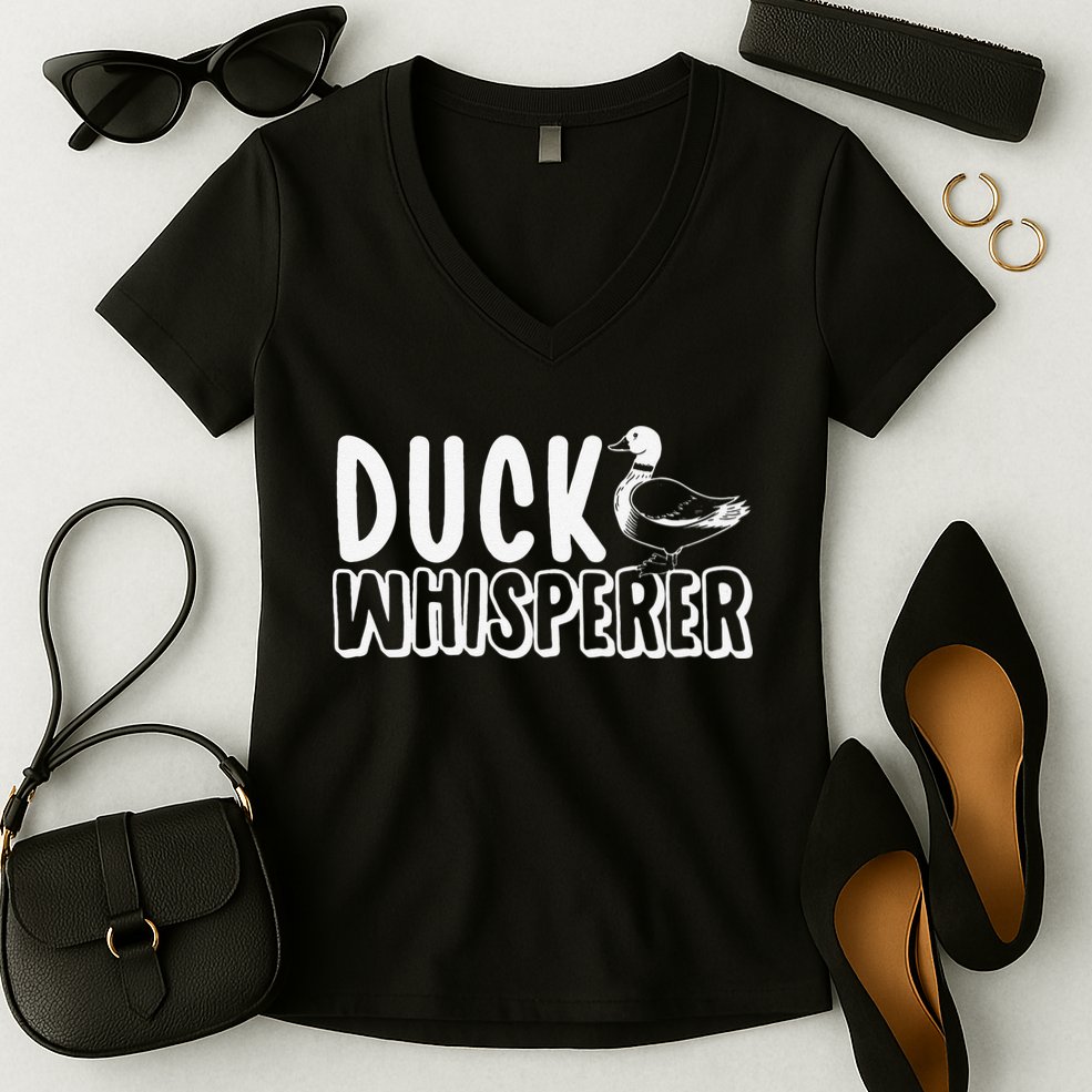 Just a  Who Loves Ducks Cute Duck Lover Owner  Women's V-Neck T-Shirt