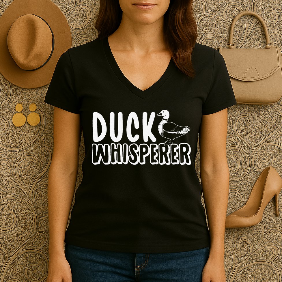 Just a  Who Loves Ducks Cute Duck Lover Owner  Women's V-Neck T-Shirt