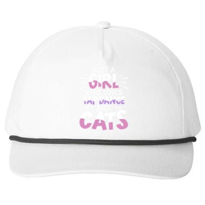 Just A Who Loves Tap Dance And Cats Tap Dancing Cute Gift Snapback Five-Panel Rope Hat