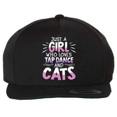 Just A Who Loves Tap Dance And Cats Tap Dancing Cute Gift Wool Snapback Cap